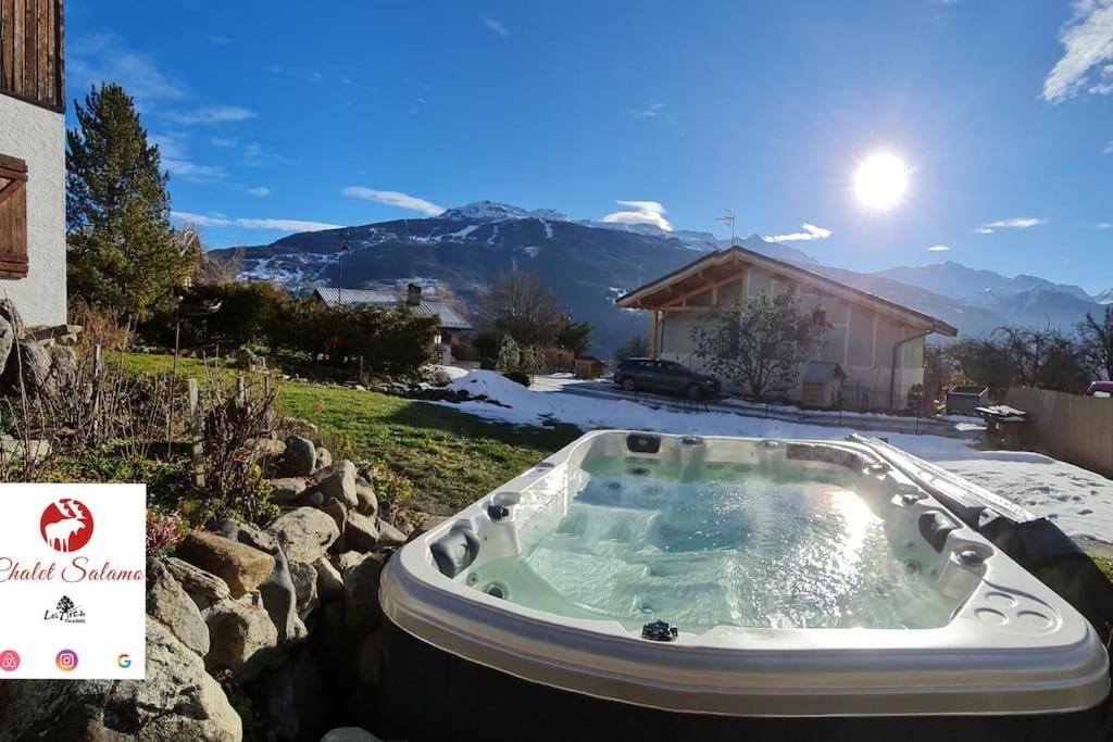 부르생모리스 Entire Chalet Salamo 11 Plus 1 Les Arcs Paradiski Jacuzzi 빌라 외부 사진